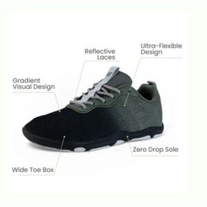 Hike Footwear HF Shade Black Green Barefoot Minimalist Shoes 42 M 9 W 11 NEW